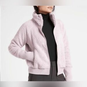 Athleta Lavender Tugga Sherpa Bomber Style Jacket - Size M